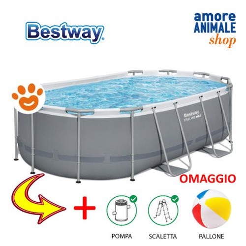 Bestway piscine ovale steel - piscine,