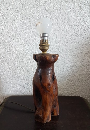 Lampe sculpturale bois - lampe,