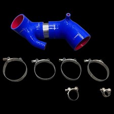 BMW E46 330i, 330ci Blue Flurolined Air Intake Silicone Hose Kit (3 Pcs) w. C...