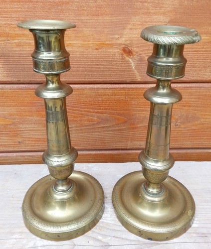 Ancienne paire bougeoirs en - ancienne,