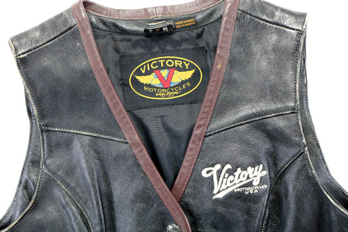 Victory leather vest - leather, black