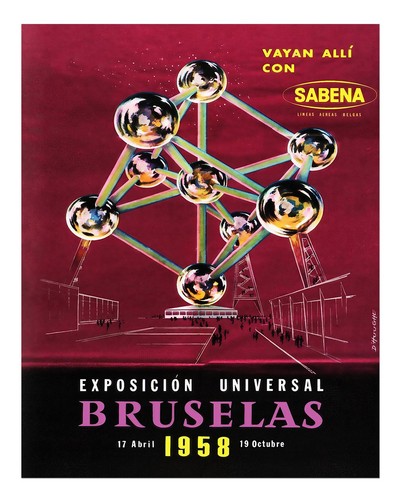Vintage bruxelles expo - bruxelles, 1958