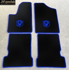 Tapis de Voiture Sol pour Fiat Seicento Et Abarth 1998-10' Noir Bleu Velours