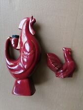 A ROOSTER SHAPED GARNIER LIQUOR BOTTLE WITH HEN