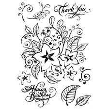 9 TAMPONS TRANSPARENTS FEUILLAGE ET SENTIMENTS  JOY CRAFTS  14x20cm (0309)