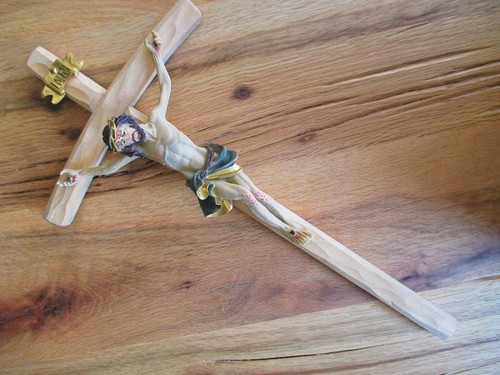 Croix jésus bois 35 cm - croix, en
