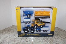 New Holland Harvesting CR9.90 Combine T9.645 Tractor Cart & Truck 7 Pc Set 1/64