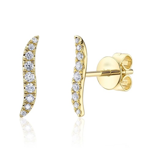14k jaune diamant courbe - jaune,