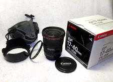 CANON EF "L" 17-40mm f/4 USM Zoom LENS w/Caps, Hood, Filter. AF SLR DSLR.Digital