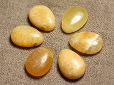 Pendentif Pierre semi précieuse - Calcite Goutte 25mm Jaune Orange Safran - 4558