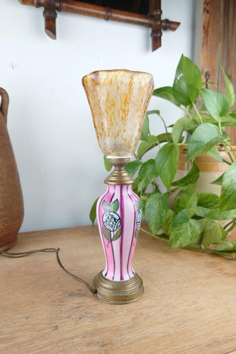 Lampe ancienne avec tulipe - lampe,