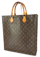 Authentic LOUIS VUITTON Sac Plat Monogram Tote Shopping Bag Purse #61790