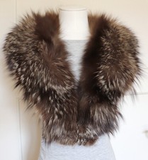 Fourrure Écharpe Renard Argenté Col Filets Manteau Cape Veste Vintage Braun