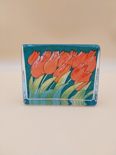 Presse papier verre tulipes - papier,