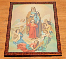 TABLEAU IMAGE PIEUSE saint JOSEPH jesus CHRIST anges BENZINGER Einsiedeln SUISSE