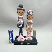Poupée en bois Showa rétro Kokeshi souvenir de collection mignonne vintage sc...