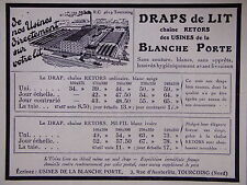 ADVERTISING BED SHEETS CHAIN TETORS FACTORIES DE LA BLANCHE DOOR IN TOURCOING NORTH