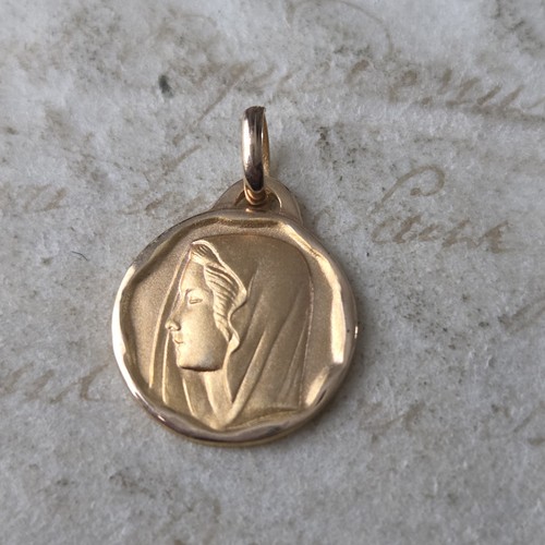 Pendentif médaille plaqué - médaille, or
