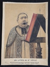 Petrus USELDING (1849-?) Homme d'Eglise Lutrin au XVIIIe Dédicacée Datée 1925