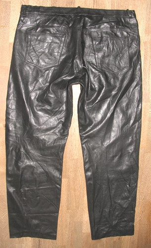 Homme jeans cuir noir - jeans,