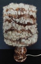 Vintage 60's Glazed Terracotta Foot Wool Day Slaughter Bedside Lamp