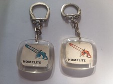 2 Bucheron Chainsaw HOMELITE Different Keychain Vintage 60'