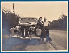 large vintage photo family & Ford France Matford 1936 car auto foto