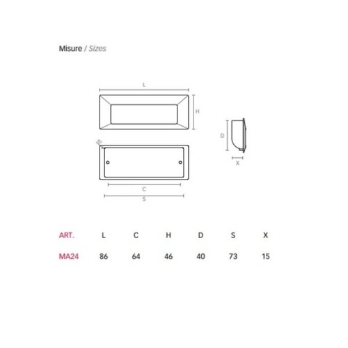 Poignée mital ma24 encastrée - ma24,
