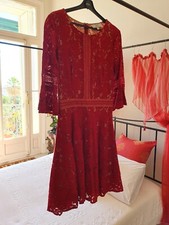 robe d' automne en dentelle bordeaux 38/40
