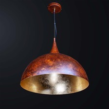 Suspension Lustre Rustique Classico Rouille Et Feuille Or Bga 3541-s50