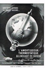 ADVERTISEMENT ADVERTISING 1953 ALLIQUANT thermostatic shock absorber