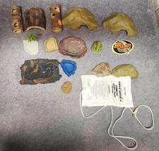 Vintage Terrarium Hermit Crab Items Exo Terra Caves Bowls Logs Rocks Heat Pad