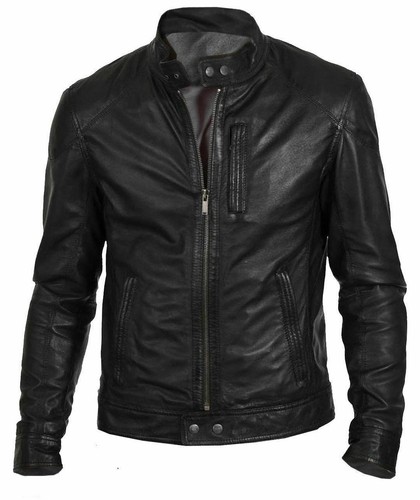 Veste cuir véritable moto - cuir,