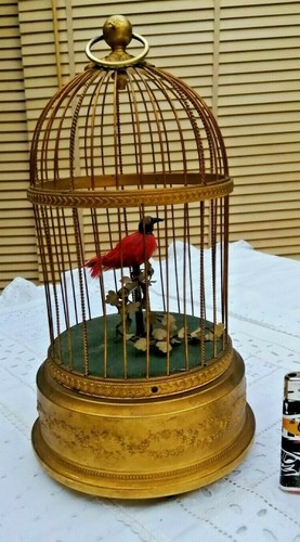 Ancien automate cage oiseau - à,