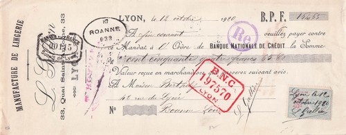 Lyon lingere gallien - lyon, 1920