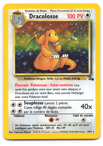 Carte pokémon dracolosse 62 - dracolosse, 4/62