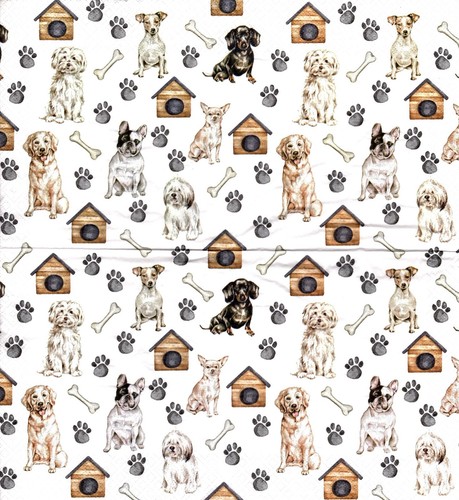 Serviettes papier chiens - papier,