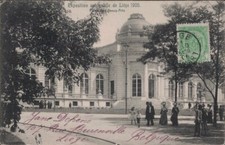 BELGIQUE - LIEGE - EXPOSITION UNIVERSELLE DE 1905 - CARTE AVEC VIGNETTE IMPRIMEE