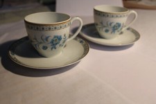Service a café porcelaine Limoges HAVILAND, 7 tasses et sous-tasses plus sucrier