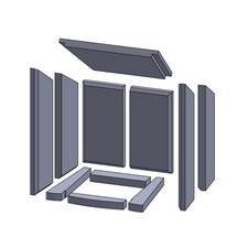 Doublure de foyer Convient pour cheminée et poêle Skantherm Ivo B** 11 pièces