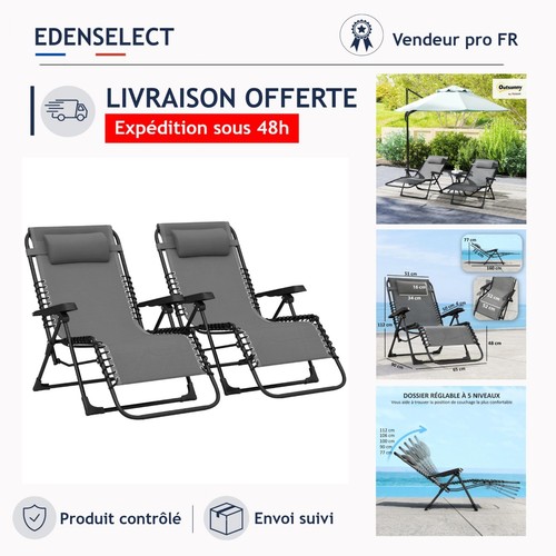 Outsunny lot chaises - outsunny, de