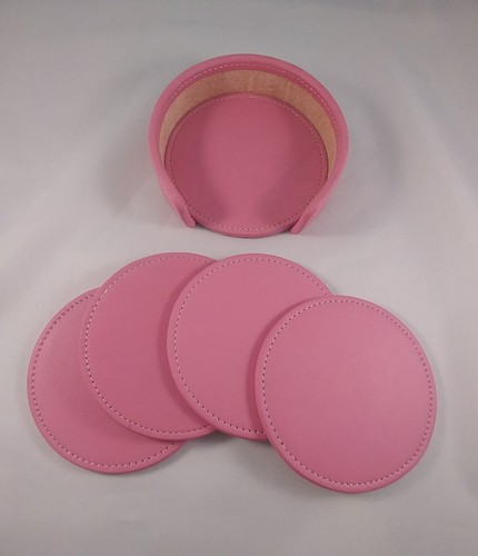 Leather coaster set 4 - (new),