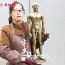 60 cm Bronze China medicine science of acupuncture moxibustion Men model Statue