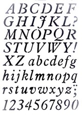 POCHOIR PLASTIQUE 26*18cm : Alphabet (04)