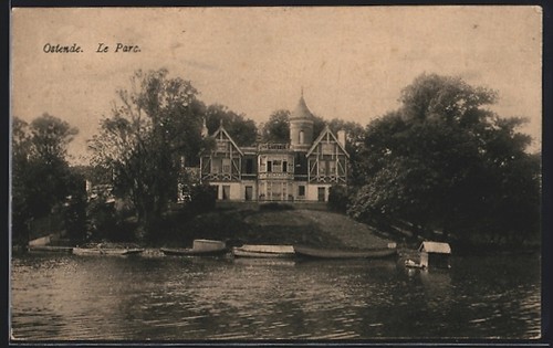 Cpa ostende parc 1915 - parc,