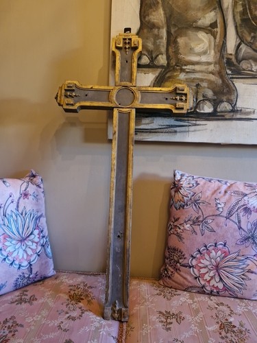Grand crucifix ancien bois - grand,