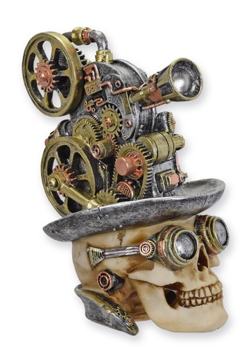 Crâne projecteur steampunk - un,