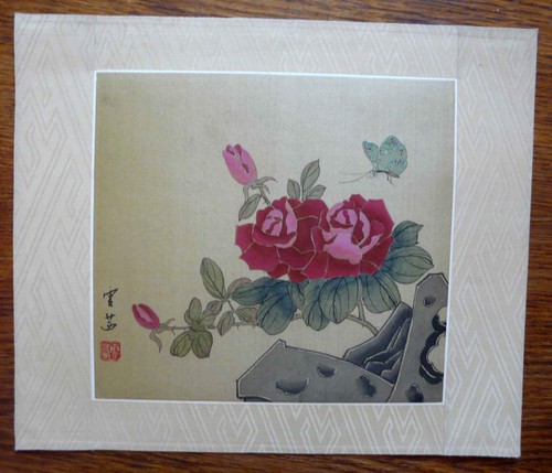 Peinture sur soie - soie,