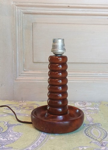 Ancien pied lampe - en, bois