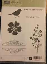 Lot de tampons Stampin Up à monture transparente appelés prairie du matin